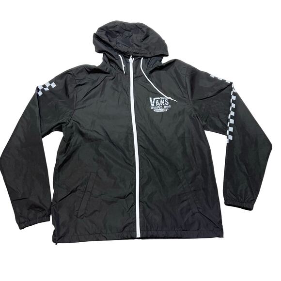 Vans Off The Wall Warped Tour 2018 Windbreaker Jacket Mens Size Large Black New - Picture 1 of 7